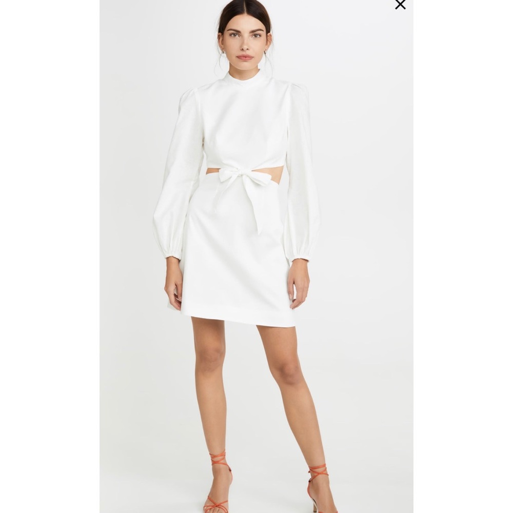 Zimmerman Zinnia Bow Cutout Short Dress White - Picture 2 of 16